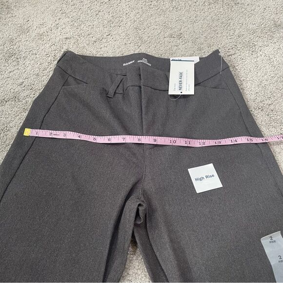 NWT Old Navy High Waisted Pixie Ankle Dark Heather Gray Grey Pant SIze 2 - Picture 7 of 8
